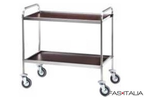 Carrello di servizio inox 2 piani