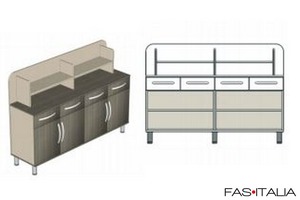 Credenza con rialzo