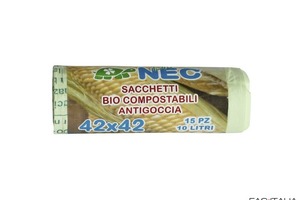 Sacchetto biocompostabile da 10 lt per cestini conf. 15 pz Sacchetto biocompostabile da 10 lt per cestini conf. 15 pz